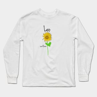 Leo Zodiac Sign Flower Art Long Sleeve T-Shirt